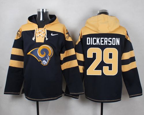 Nike Rams #29 Eric Dickerson Navy Blue Player Pullover NFL Hoodie